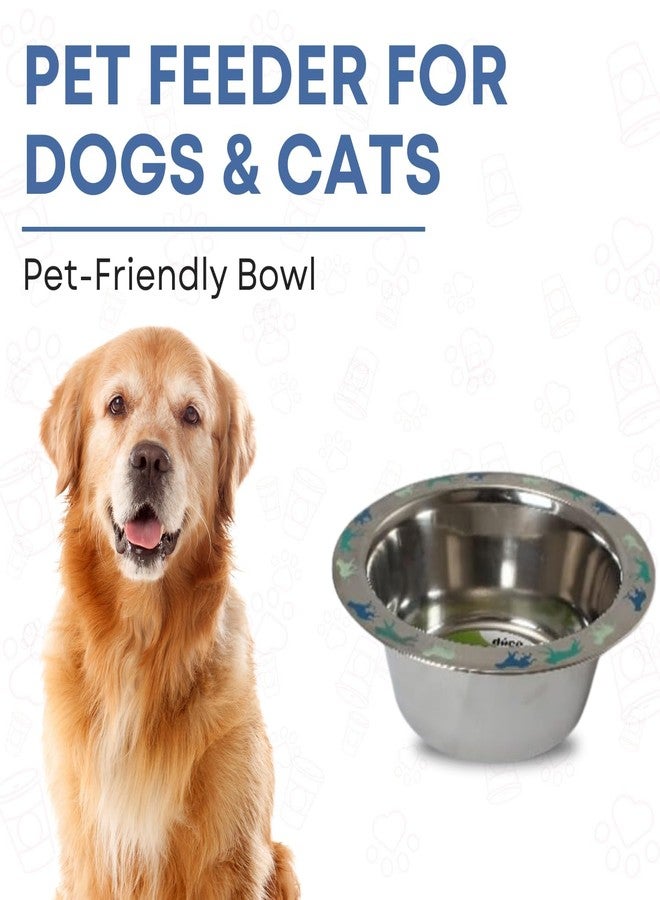 PLUMM Get Plumm Stainless Steel Pet Bowl for Dogs Feeding Bowl Bowlers Dog Food | Pet Bowl for Cat Big Size | Basic Pet Bowls for Dogs Large | 3D Printed Anti-Skid Rubber Base Water Food | Easy to Clean - Image 2